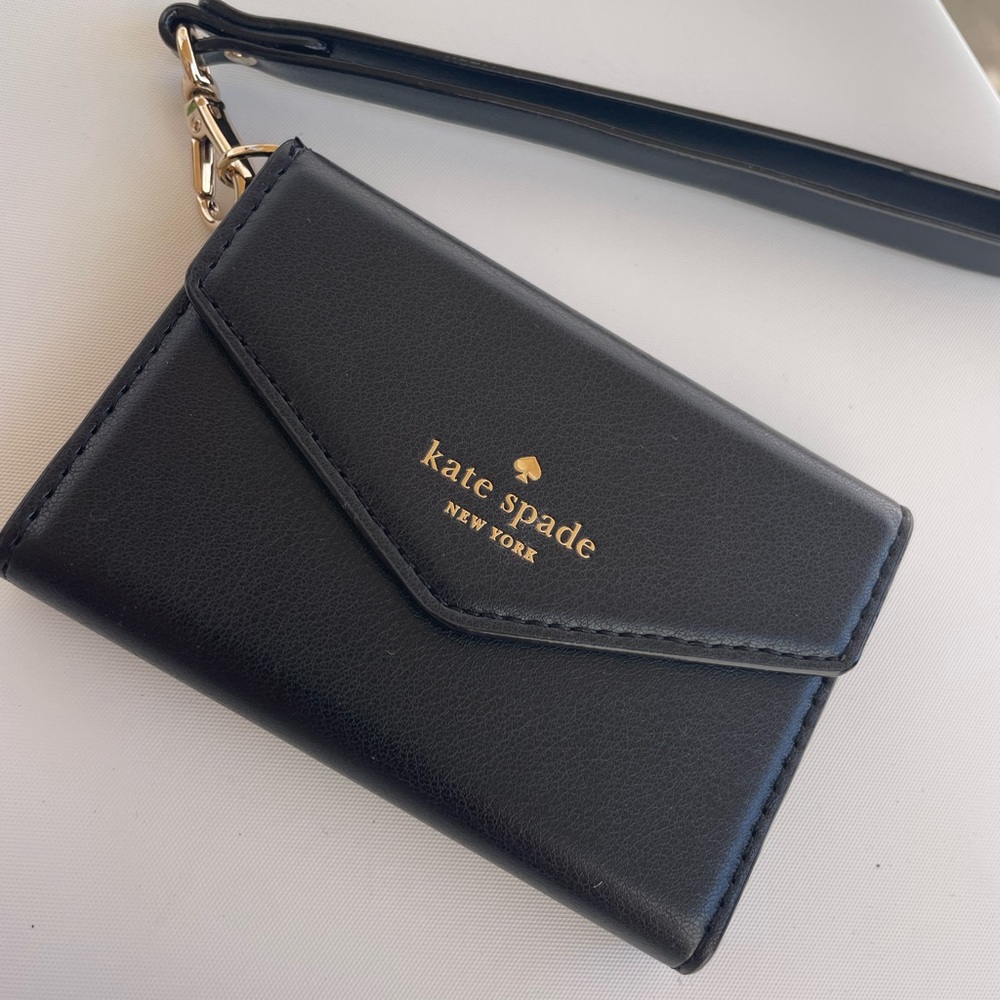 Kate Spade Black Wallet with Gold Accents